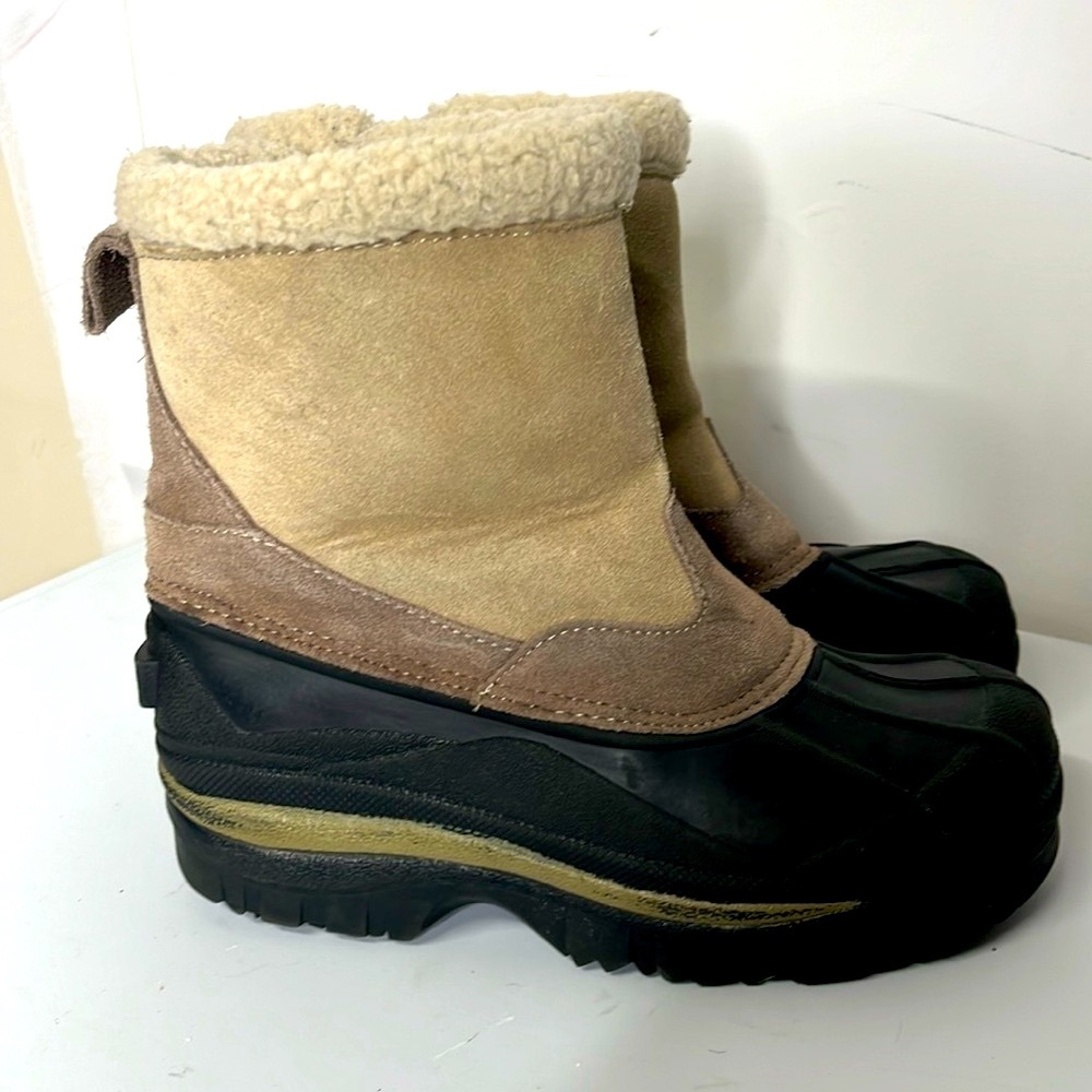 Polar Edge Thinsulate leather Boots Sz 7 side zip